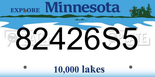 82426S5 Minnesota License Plate