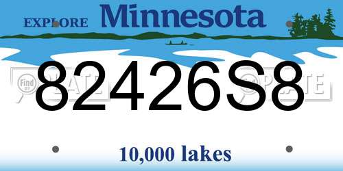 82426S8 Minnesota License Plate