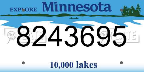 8243695 Minnesota License Plate