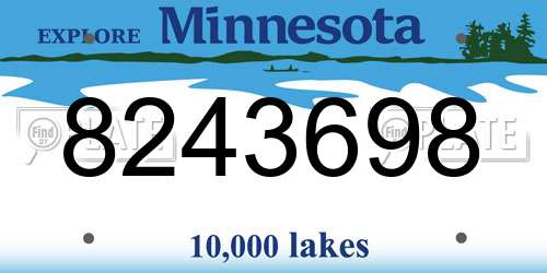 8243698 Minnesota License Plate