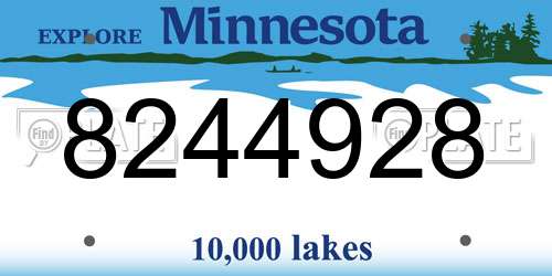 8244928 Minnesota License Plate