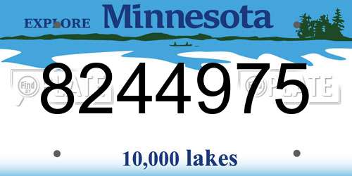 8244975 Minnesota License Plate