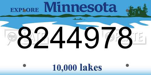 8244978 Minnesota License Plate