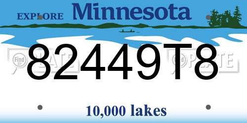 82449T8 Minnesota License Plate