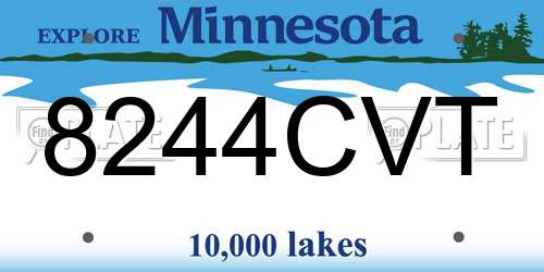 8244CVT Minnesota License Plate