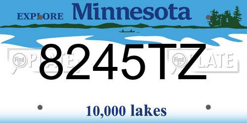 8245TZ Minnesota License Plate