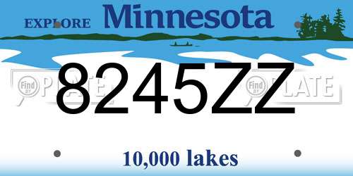 8245ZZ Minnesota License Plate