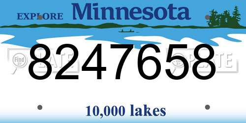 8247658 Minnesota License Plate