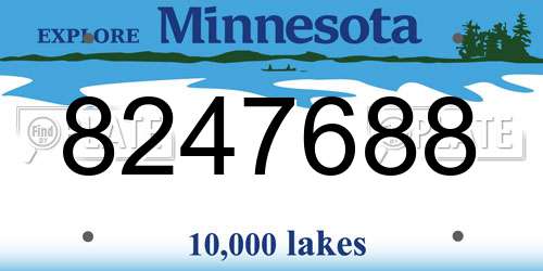 8247688 Minnesota License Plate