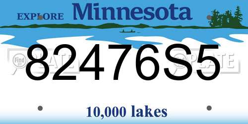 82476S5 Minnesota License Plate