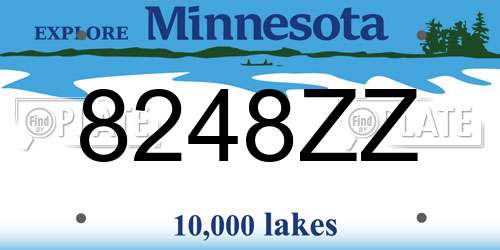 8248ZZ Minnesota License Plate