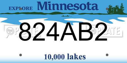 824AB2 Minnesota License Plate