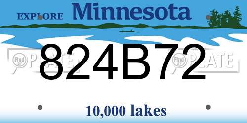 824B72 Minnesota License Plate