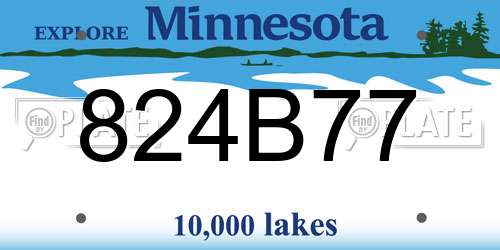 824B77 Minnesota License Plate