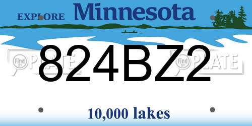 824BZ2 Minnesota License Plate