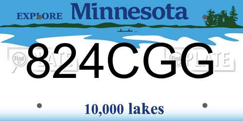 824CGG Minnesota License Plate