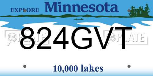 824GVT Minnesota License Plate