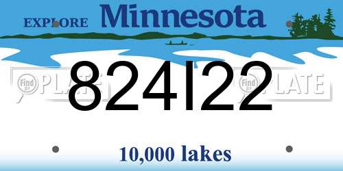 824I22 Minnesota License Plate
