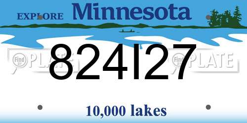824I27 Minnesota License Plate