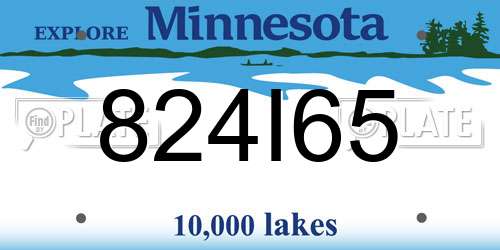 824I65 Minnesota License Plate