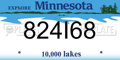 824I68 Minnesota License Plate