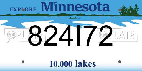 824I72 Minnesota License Plate