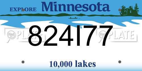 824I77 Minnesota License Plate