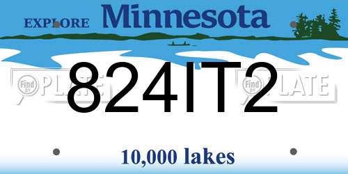 824IT2 Minnesota License Plate