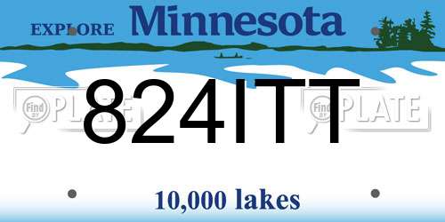 824ITT Minnesota License Plate