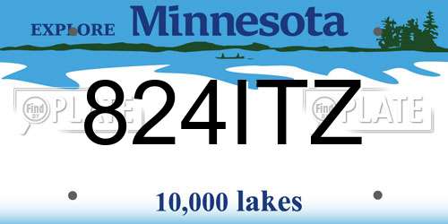 824ITZ Minnesota License Plate