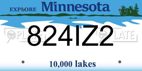 824IZ2 Minnesota License Plate
