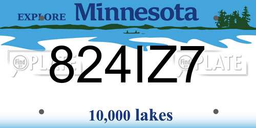824IZ7 Minnesota License Plate