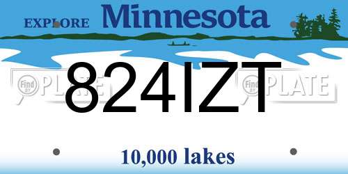 824IZT Minnesota License Plate