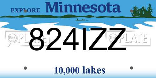 824IZZ Minnesota License Plate