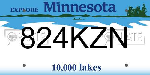 824KZN Minnesota License Plate