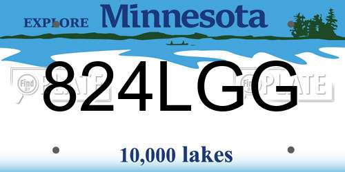 824LGG Minnesota License Plate