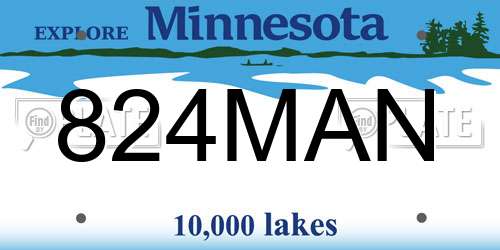824MAN Minnesota License Plate