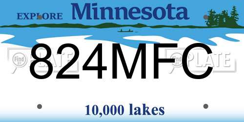 824MFC Minnesota License Plate