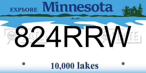824RRW Minnesota License Plate