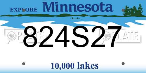 824S27 Minnesota License Plate