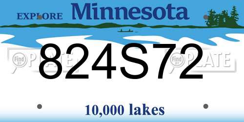 824S72 Minnesota License Plate