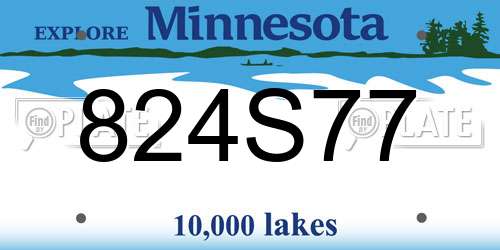 824S77 Minnesota License Plate