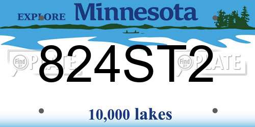 824ST2 Minnesota License Plate