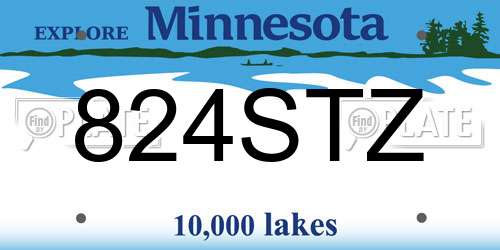 824STZ Minnesota License Plate
