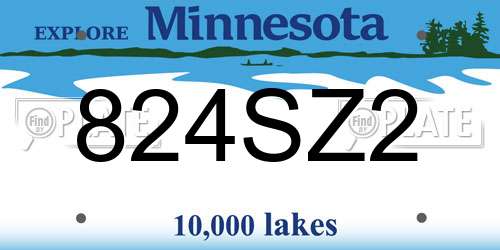 824SZ2 Minnesota License Plate