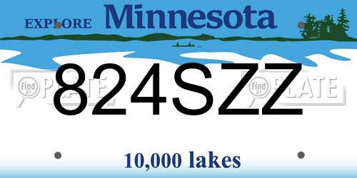 824SZZ Minnesota License Plate