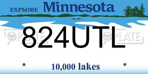 824UTL Minnesota License Plate