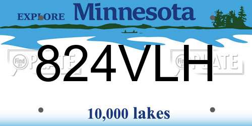 824VLH Minnesota License Plate