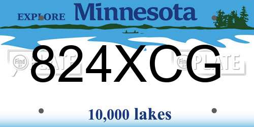 824XCG Minnesota License Plate