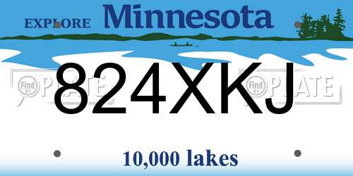 824XKJ Minnesota License Plate